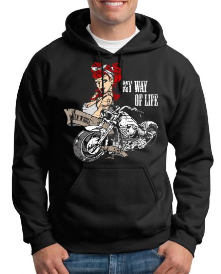 Biker Girl Tattoo Kapuzenpullover 