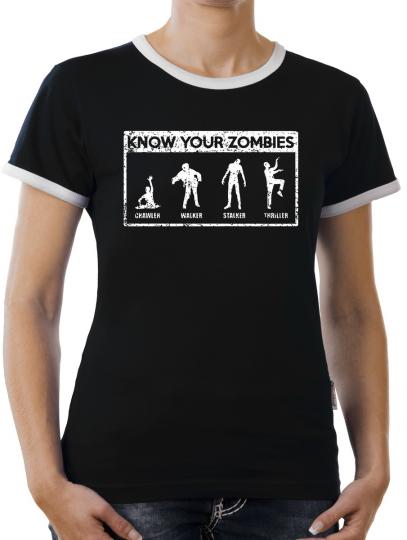TLM Know your Zombies Kontrast T-Shirt Damen 