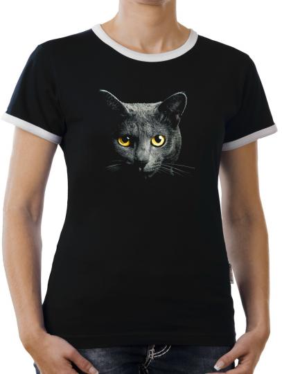 TLM Beauty Cat Kontrast T-Shirt Damen 