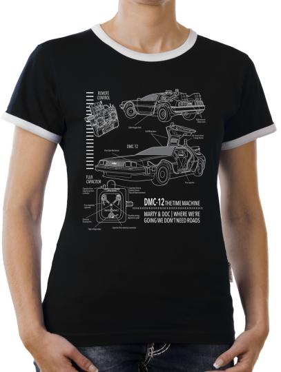 TLM DMC-12 Blueprint Kontrast T-Shirt Damen 