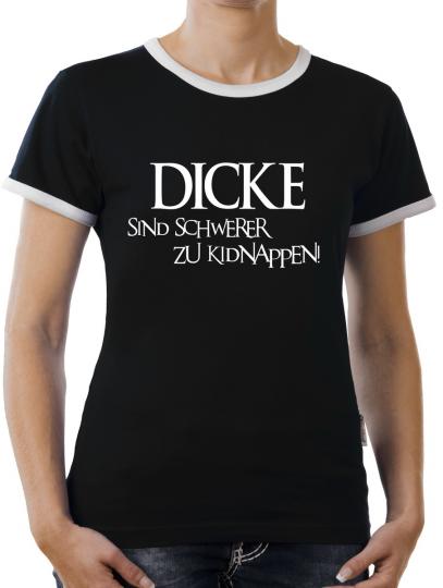 TLM Dicke sind schwerer zu kidnappen Kontrast T-Shirt Damen 