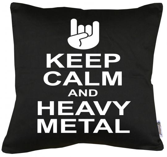 Keep Calm and Heavy Metal Kissen mit Füllung 40x40cm 