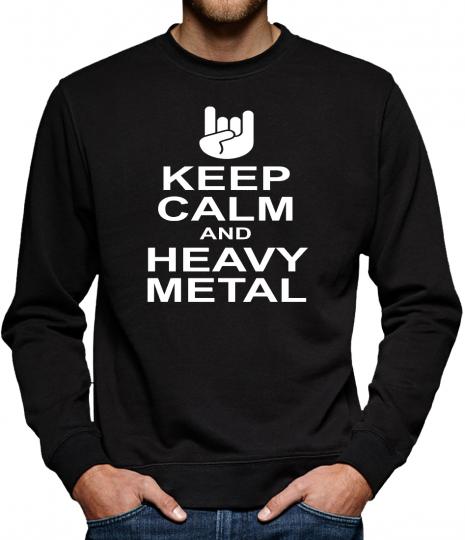 TLM Keep Calm and Heavy Metal Sweatshirt Pullover Herren 