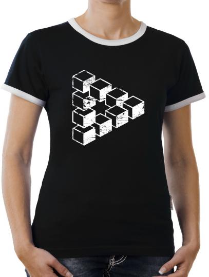 TLM Sheldons Escher Cube Kontrast T-Shirt Damen 
