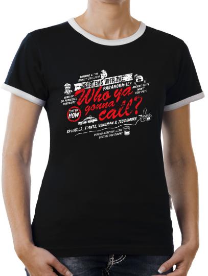 TLM Paranormal? Who ya gonna call? Kontrast T-Shirt Damen 