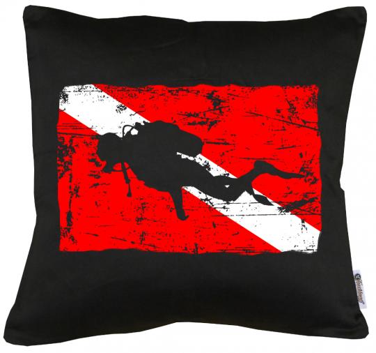 Taucherflagge Kissen mit Füllung 40x40cm 