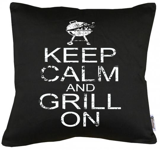 Keep Calm and Grill on Kissen mit Füllung 40x40cm 