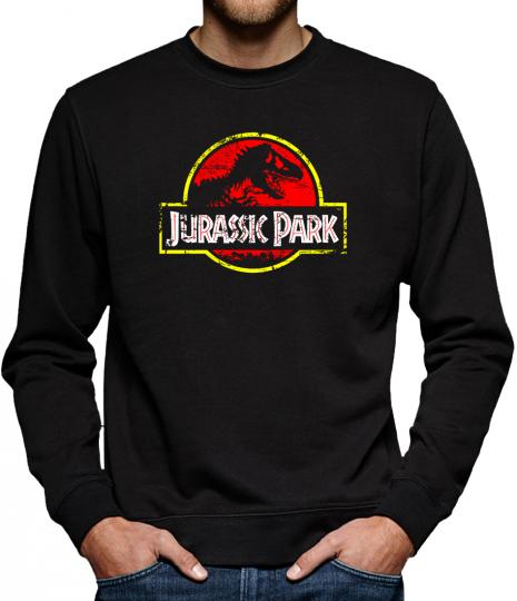 TLM Jurassic Park Distressed Logo Sweatshirt Pullover Herren 