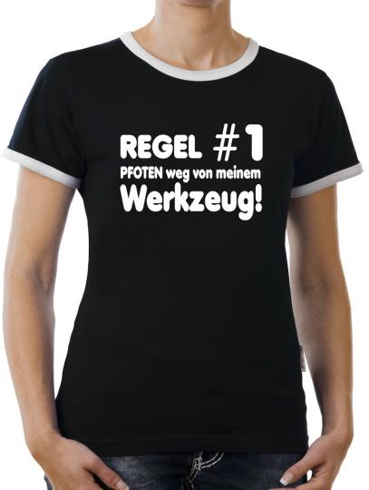 TLM Regel Nr. 1 Pfoten weg... Kontrast T-Shirt Damen 