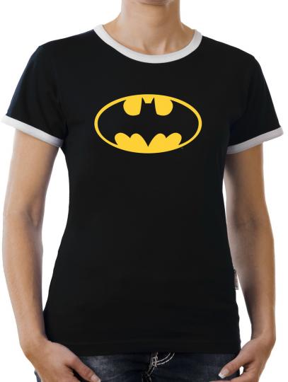 TLM Batman Logo Kontrast T-Shirt Damen 