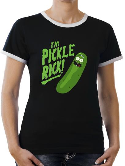 TLM I`m Pickle Rick Kontrast T-Shirt Damen 