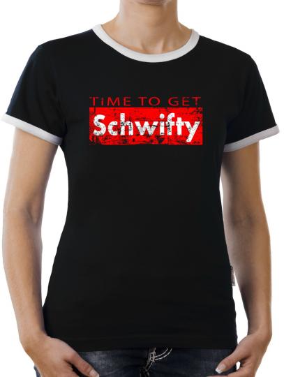 TLM Time to get Schwifty Kontrast T-Shirt Damen 