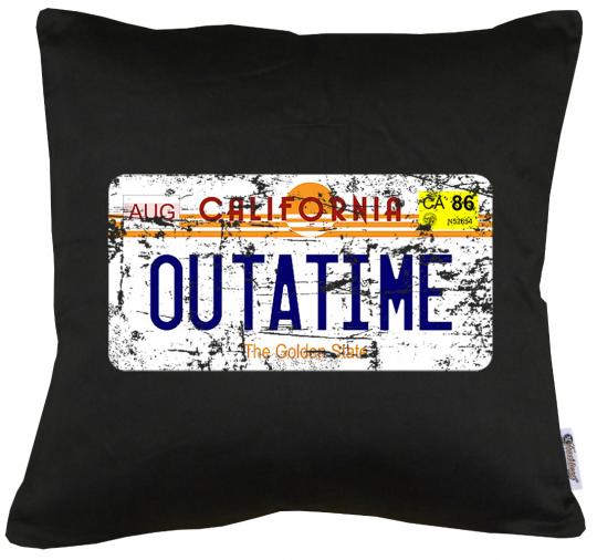 Outatime License Plate Kissen mit Füllung 40x40cm 