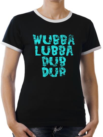 TLM Wubba Lubba Dub Dub Kontrast T-Shirt Damen 