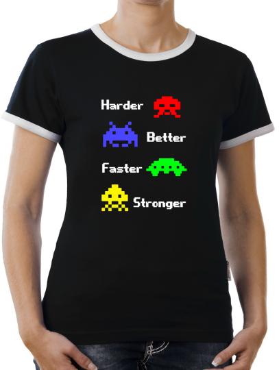 TLM Harder Better Faster Stronger Kontrast T-Shirt Damen 