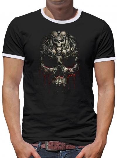 Skull Art Kontrast T-Shirt Herren Schwarz | M