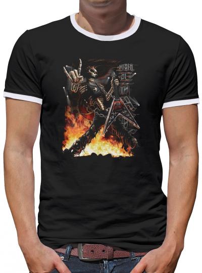 Rock Skeleton Kontrast T-Shirt Herren 