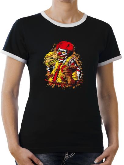 TLM Ronald Zombie Mc Clown Kontrast T-Shirt Damen 