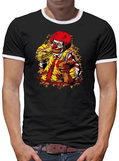 Ronald Zombie Mc Clown Kontrast T-Shirt Herren 