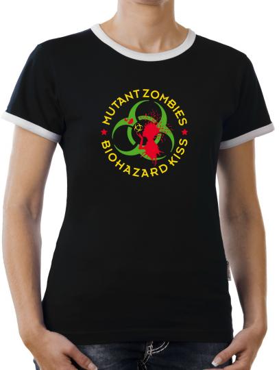 TLM Mutant Zombie Biohazard Kontrast T-Shirt Damen 