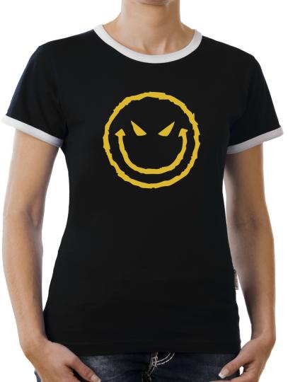 TLM Bad Smilie Kontrast T-Shirt Damen 