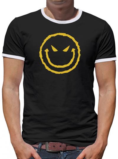 Bad Smilie Kontrast T-Shirt Herren Schwarz | L