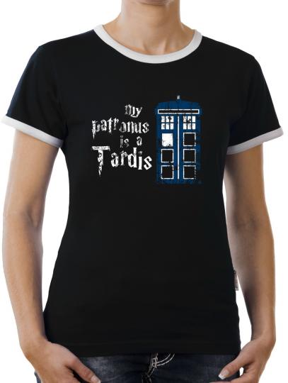 TLM My Patronus is a Tardis Kontrast T-Shirt Damen 
