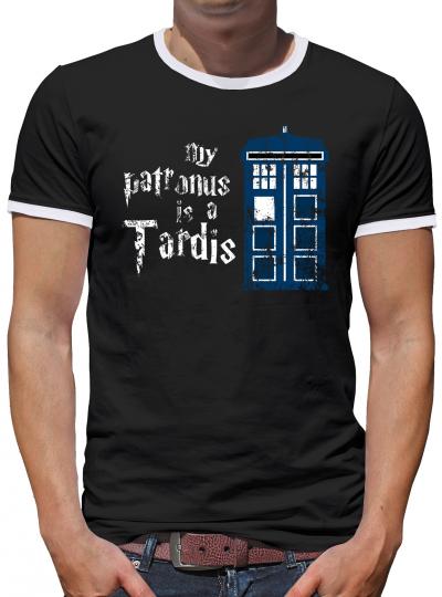 My Patronus is a Tardis Kontrast T-Shirt Herren 