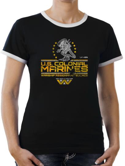 TLM US Colonial Marines Kontrast T-Shirt Damen 