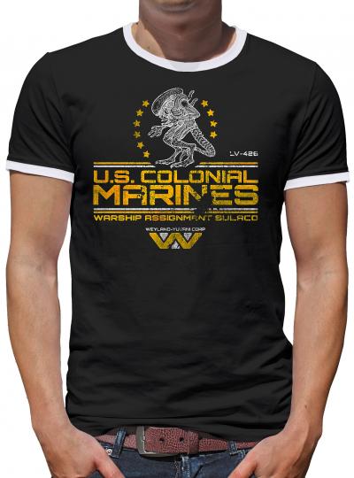 US Colonial Marines Kontrast T-Shirt Herren 