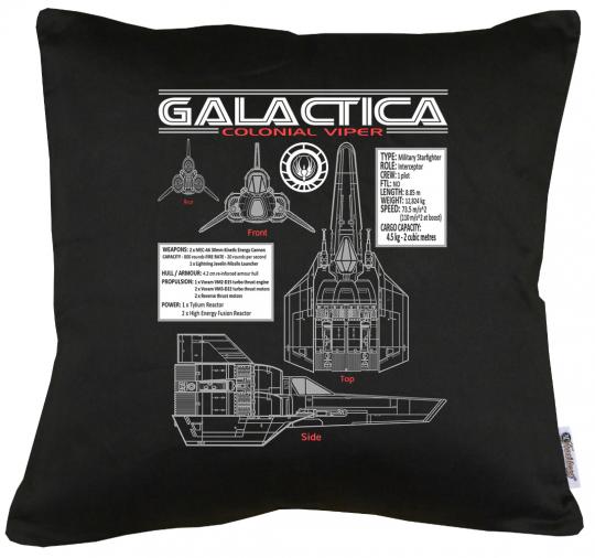 Galactica Viper Blueprint Kissen mit Füllung 40x40cm 