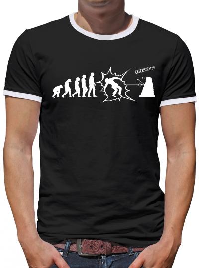 Who Exterminate Kontrast T-Shirt Herren Schwarz | L