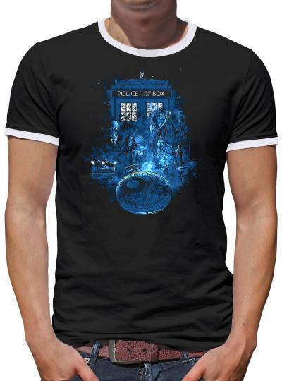 Police Box Kontrast T-Shirt Herren 