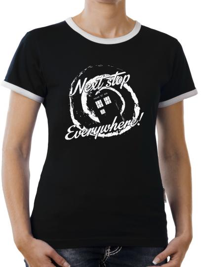 TLM Next Stop Everywhere Kontrast T-Shirt Damen 