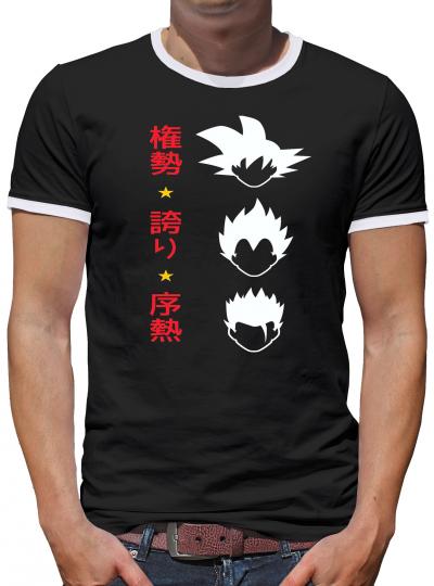 Saiyan Hairstyles Kontrast T-Shirt Herren 