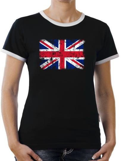 TLM Union Jack Vintage Flagge Fahne Kontrast T-Shirt Damen 