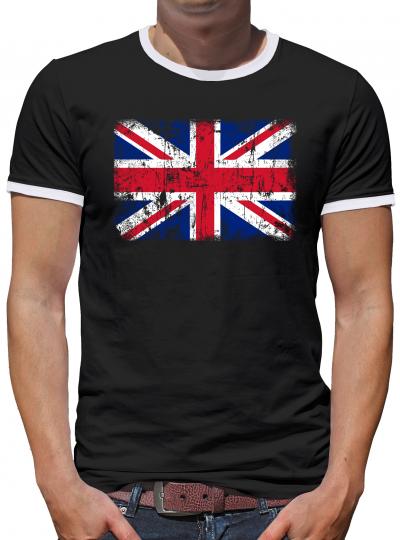 Union Jack Vintage Flagge Fahne Kontrast T-Shirt Herren 