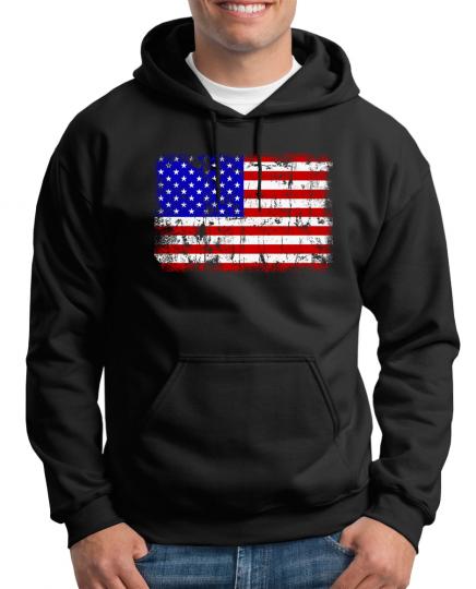 USA Vintage Flagge Fahne Kapuzenpullover 