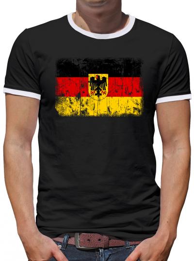 Deutschland BRD Vintage Flagge Fahne Kontrast T-Shirt Herren 