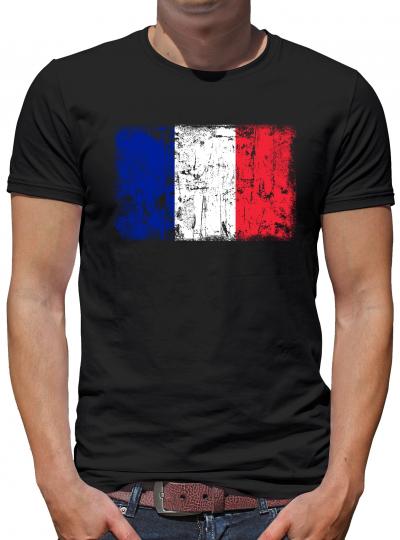 Frankreich Vintage Flagge Fahne T-Shirt 