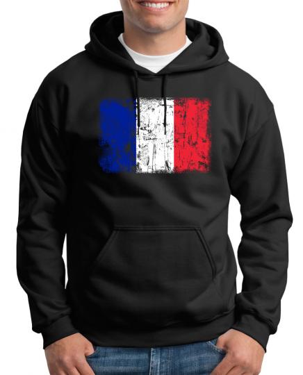 Frankreich Vintage Flagge Fahne Kapuzenpullover 