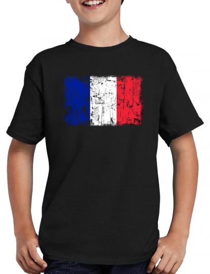 Frankreich Vintage Flagge Fahne T-Shirt 