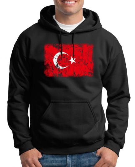 Türkei Vintage Flagge Fahne Kapuzenpullover 