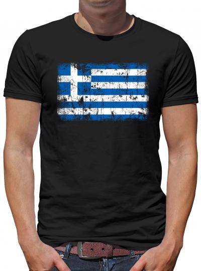 Griechenland Vintage Flagge Fahne T-Shirt 