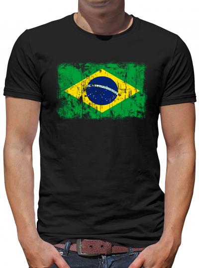 Brasilien Vintage Flagge Fahne T-Shirt 