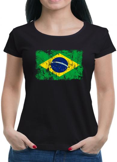 Brasilien Vintage Flagge Fahne T-Shirt 