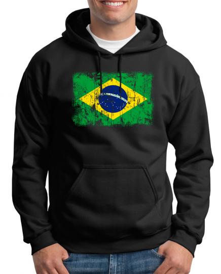 Brasilien Vintage Flagge Fahne Kapuzenpullover 