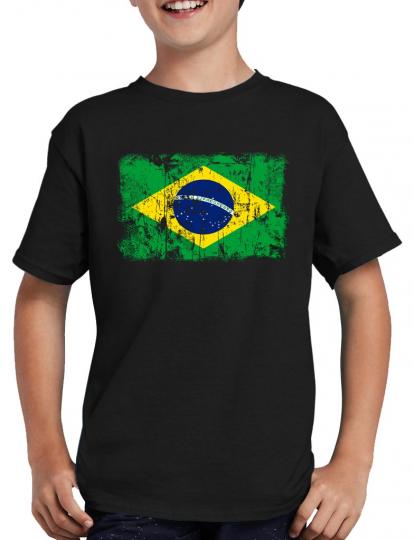 Brasilien Vintage Flagge Fahne T-Shirt 