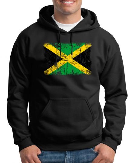 Jamaika Vintage Flagge Fahne Kapuzenpullover 