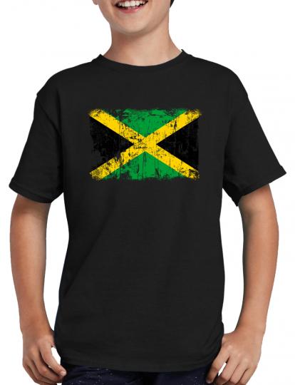 Jamaika Vintage Flagge Fahne T-Shirt 